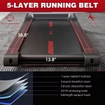 Superjoe Walking Pad Treadmill Under Desk 2 in 1 with Remote Control & Removable Handrails, Under Desk Treadmills for Home Exercise, Walking Running Jogging Machine LED Display Free Installation, Red - Image 5